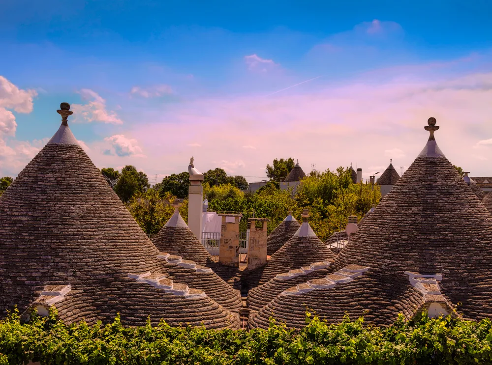 tramonto trulli di alberobello